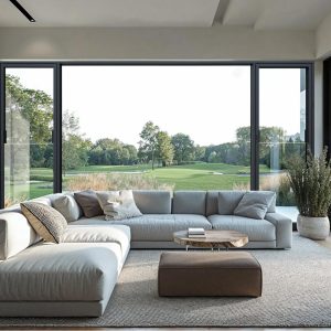 row150cf sliding wall window with integrated screen & guardrail